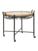 Mauro Ferretti Couchtisch aus Eisen, Holz und Glas, schwarz und braun, 70,5 x 65 x 57 cm