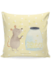 Mr. & Mrs. Panda Kopfkissen 40x40 Maus Sterne ohne Spruch in Gelb Pastell