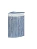 relaxdays Eckwäschekorb in Grau - (B)49,5 x (H)65 x (T)37 cm