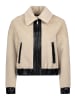 AMBER & JUNE Plüschjacke mit Kragen in beige