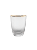 Butlers 4x Gläser mit Goldrand und Rillen 300ml GOLDEN TWENTIES in Transparent