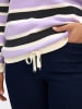 sheego Langarm-Pullover in lila-ecru-geringelt
