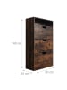 relaxdays Schuhschrank "Industrial" in Dunkelbraun - (B)80 x (H)140 x (T)24 cm