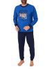 NORMANN langarm Schlafanzug Bündchen Pyjama - 83224 in blau