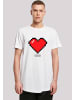 F4NT4STIC Long Cut T-Shirt Pixel Herz Good Vibes Happy People in weiß