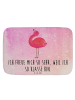 Mr. & Mrs. Panda Badematte Flamingo Stolz mit Spruch in Aquarell Pink