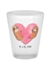 Mr. & Mrs. Panda Schnapsglas Faultiere Herz ohne Spruch in Transparent
