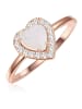 Glanzstücke München Ring Herz aus Sterling Silber mit Mondstein (synth.) in roségold