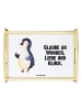 Mr. & Mrs. Panda Servier Tablett Pinguin Marienkäfer mit Spruch in Weiß
