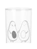 Mr. & Mrs. Panda Longdrinkglas Avocado Pärchen mit Spruch in Transparent