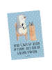Mr. & Mrs. Panda Postkarte Schwester Heldin mit Spruch in Blau Pastell