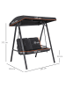 Outsunny Hollywoodschaukel 145L x 116B x 172H cm Schwarz