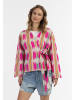 IZIA Damen Wickeljacke in Pinkes Inka Muster