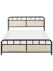 Beliani Doppelbett BREUILLET in Schwarz/Beige - (W) 145 x (H) 95 x (L) 207 cm