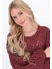 IZIA Women Cardigan in burgundy