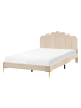 Beliani Doppelbett SAUVIAN in Beige/Gold - (W) 145 x (H) 98 x (L) 207 cm
