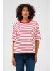 Kaffe T-shirt KAwinny Loose fit in Chalk W. Red Stripes