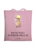 Mr. & Mrs. Panda canvas tasche Waschbär mit Spruch in Rosa Pastell