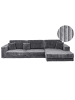 Beliani Ecksofa LOFOTEN in Grau/Schwarz - (W) 350 x (H) 86 x (L) 187 cm