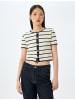 KOTON BLUSE SS in Ecru Gestreift
