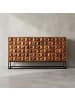 KADIMA DESIGN Sideboard Anrichte | Sheesham/Metall, 145x81x45cm, Industrial
