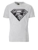 Logoshirt T-Shirt Superman Scribble Logo in grau-meliert