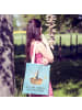 Mr. & Mrs. Panda Shopping Bag Pinguin Angelboot mit Spruch in Eisblau