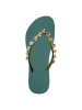 Uzurii Luxury Footwear platte hausschuhe Little Chrystal Star in waldgrün