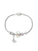 faina Women Snake Chain Bracelet With Charms in Silver White