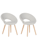 Beliani 2er-Set Esszimmerstuhl ROSLYN in Grau/Braun