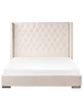 Beliani Doppelbett LUBBON in Weiß/Silber - (W) 189 x (H) 142 x (L) 215 cm