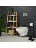 relaxdays WC Garnitur in Schwarz/ Natur - (B)22 x (H)64,5 x (T)18 cm