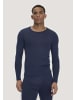 Hessnatur Hessnatur Longsleeve PURE FUNCTION aus Bio-Merinowolle und Seide in graphitblau