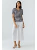Oui Leinen T-Shirt in white blue