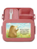 Mr. & Mrs. Panda Bentobox Bär Seifenblasen Design mit Spruch in Rot Pastell