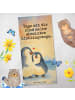 Mr. & Mrs. Panda Handtuch Pinguin umarmen Design mit Spruch in Weiß