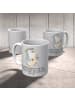 Mr. & Mrs. Panda Tasse Pinguin Kommunion  mit Spruch in Grau Pastell