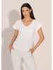 MADELEINE Sommerliches Jerseyshirt mit V-Ausschnitt in perlweiß