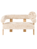 Beliani 2-Sitzer Sofa ILBRO in Weiß/Braun - (W) 138 x (H) 76 x (L) 68 cm