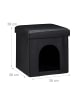 relaxdays Hundebox Sitzhocker in Schwarz - (B)38 x (H)38 x (T)38 cm