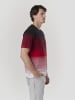 KOROSHI Crew baumwolle gestripte block t-shirt in rot