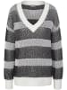 Basler Strick-V-Pullover Cotton in schwarz