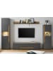 Furn.Design TV-Lowboard grau matt, Eiche Wotan 170 cm, TV Unterschrank mit viel Stauraum