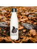 Mr. & Mrs. Panda Trinkflasche Stinktier Sitzen mit Spruch in Weiß