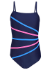 Aquarti Mädchen Badeanzug mit Spaghettiträgern in rosa/blau