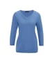 GOLDNER Unkomplizierter Pullover mit V-Ausschnitt in jeansblau
