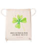 Mr. & Mrs. Panda Jutebeutel Blume Kleeblatt mit Spruch in Creme