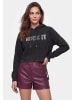 myMo ROCKS Women Hoodie in Black Stone Wash