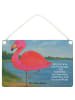 Mr. & Mrs. Panda Schild Flamingo Classic Design mit Spruch in Weiß