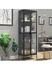 ebuy24 Vitrinenschrank FlokaXXL schwarz Schwarz 60 x 35 cm